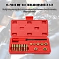 thumbnail image 5 of 15Pcs Metric Thread Chaser Set 7 Metric Rethread Repair Tool Kit  Thread Restorer Set Rethreading Kit, 5 of 8