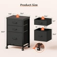 thumbnail image 3 of 3 Drawer Mobile File Cabinet with Wheels Fabric Vertical Filing Cabinet fits A4 or Letter Size for Home Office,Black, 3 of 13