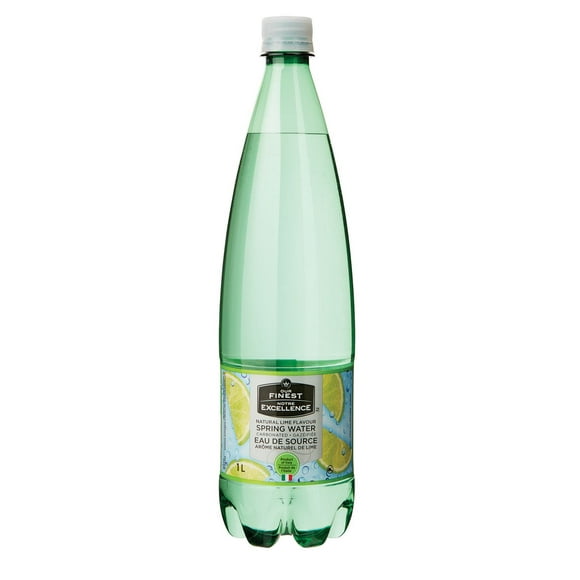 Our Finest Natural Lime Flavour Spring Water - Carbonated, 1 L