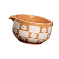 thumbnail image 4 of Tazón de matcha con boquilla, ideal como regalo para el hogar o la oficina. Perfecto para amigos o familiares. Chawan, té tradicional. Beige Naranja, 4 of 9