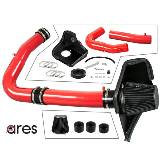 Ares Motorsports Cold Air Intake System with Heat Shield Kit   Filter Combo RED Compatible With Dodge Challenger/Dodge Charger/Chrysler 300 3.6L V6 2011-2016