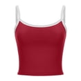 thumbnail image 5 of Women Contrast Strap Slim Fit Backless Vest - Sexy Sleeveless V-Neck Crop Top, 5 of 6