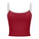thumbnail image 5 of Chaleco sin espalda ajustado con tirantes en contraste para mujer - Top corto sin mangas con cuello en V sexy, 5 of 6