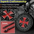 thumbnail image 6 of FaithHeart Knights Templar Seal Necklace for Men Stainless Steel Retro Punk Christ Fellow-Soldiers Jewelry Gift for Boyfriend Husband Valentine's Day, 6 of 8
