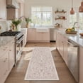 thumbnail image 5 of 5x7 Area Rugs for Living Room Machine Washable with Non Slip Backing, Low Pile Lightweight Throw Rug for Bedroom, Vintage Floral Print Pattern Indoor Carpet, Dusty Rose, 5 of 6