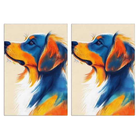 2 Pcs Funny Kitchen Towels,Cute Watercolor Dog Pattern Microfiber Dish Towels,Kitchen Tea Towels,Kitchen Towel Set (18" X 26")