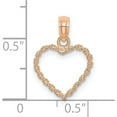 thumbnail image 2 of 10K Rose Gold 3D Polished Rope Heart Pendant Material Primary - Feminine Graceful Polished Bring sparkle and sophistication to your day, 2 of 2