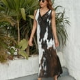 thumbnail image 6 of Cow Hide Dress Summer Street Style Bohemia Long Dresses Female Sleeveless Printed Maxi Dress, 6 of 9