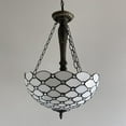 thumbnail image 5 of Tiffany Pendant Lights Ceiling Light White Stained Glass Crystal Beans LED Bulbs Included for Dining Room Living Room Bedroom 16"W*16"D*60"H, 5 of 8