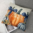 thumbnail image 7 of Shangniulu Fall Pillow Covers Pack of 2 Blue and Orange Pumpkin Throw Pillow Covers Outdoor, Fall Thanksgiving Decoration Pillowcase Autumn Decor Farmhouse Cushion Case for Couch Sofa 20x20in, 7 of 7