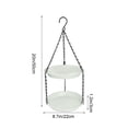 thumbnail image 3 of SCNOR 2-in-1 Hanging Bird Feeder and Bird Bath for Outdoors, 2-Tier White Plastic Birdbath Tray for Water & Seed, Durable Wild Bird Feeder for Garden, Backyard, Patio, 3 of 6