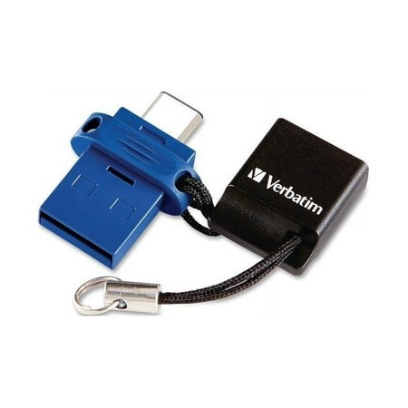 Verbatim 99155 Store ‘n' Go 64 GB Dual USB 3.0 Flash Drive for USB-C Devices - Blue