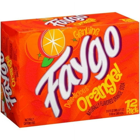 Faygo Caffeine-Free Orange Flavored Soda Pop, 12 Fl Oz, 12 Pack Cans