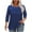 Navy, variant on Plus Size Blouses for Women Three Quarter Sleeves Womens Blouse Tops with Front Folds Design Lightweight Breathable Loose Oversize Fit Home Party Casual Office Wear