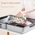 thumbnail image 3 of FORMRS Makeup Bag Travel Cosmetic Organizer for Women Fold Flat Zipper Pouch with Handle, Plaid Deer, 3 of 8