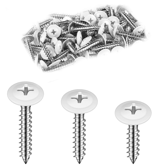 240x White Screws Wood White Sheet Metal Screw Thread Truss Head Fast Self Tapping White Pan Cabinet Screws