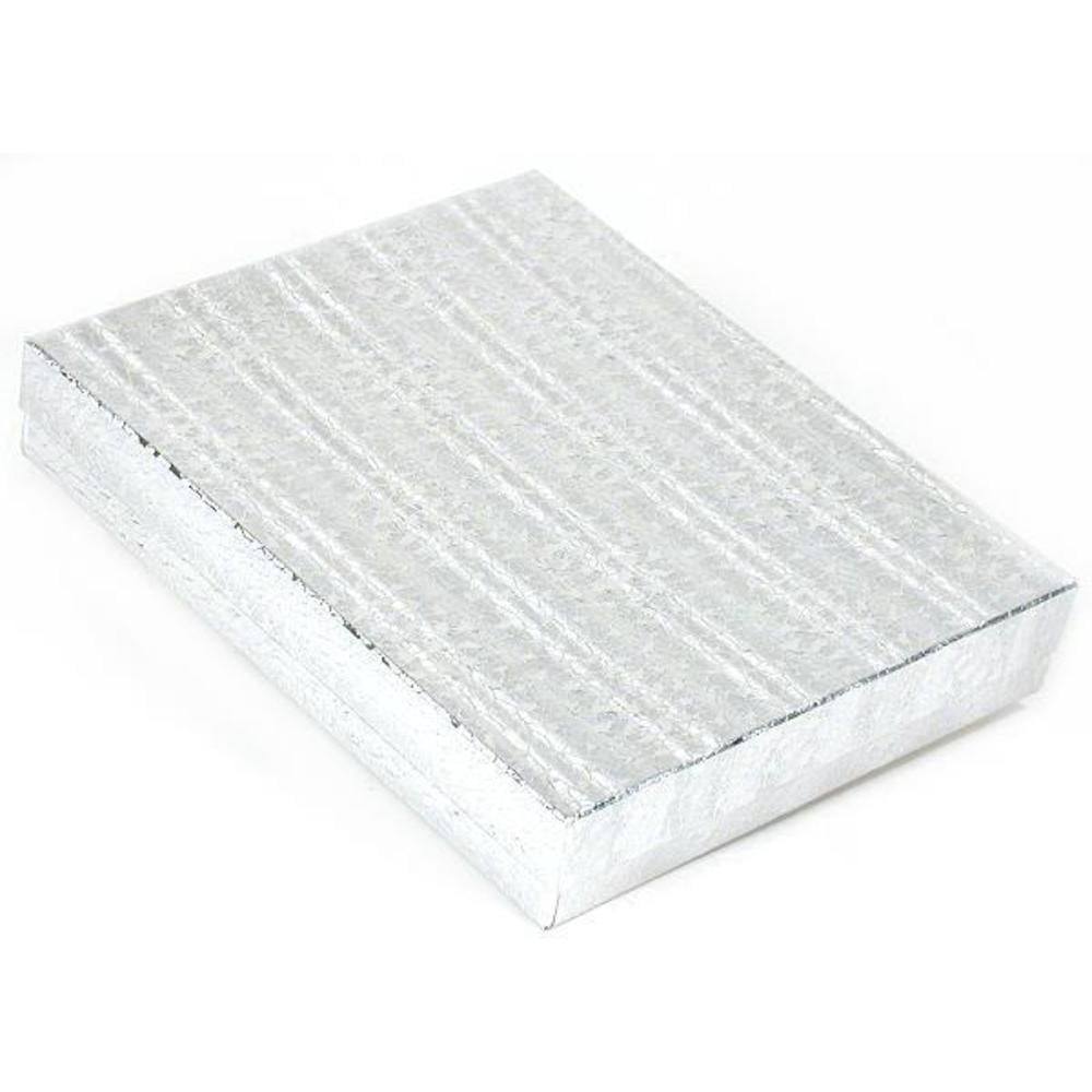 25 Silver Cotton Boxes Necklace Gift Jewelry Displays 6 1/8"