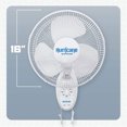 thumbnail image 4 of Hurricane 16" Supreme Oscillating Wall Mount Fan with Easy Pull Cords and 3 Quiet Speeds, 4 of 11