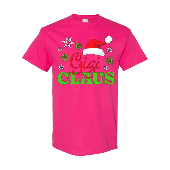 Inktastic Gigi Claus with Christmas Santa Hat and Snowflakes T-Shirt