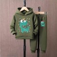 thumbnail image 2 of Toddler Baby Boy Fall Winter Outfit Contrast Color Long Sleeve Sweatshirts Stretch Jogger Pants Newborn Clothes Set 3-4 Years, 2 of 4
