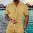 thumbnail image 2 of Mens Linen Shirts Hawaiian Floral Beach Short Sleeve Lapel Button Down 3d Printed Shirt Beach Shirts 2026 Classic Cool Vacation T Shirt Summer Shirts Men, 2 of 4