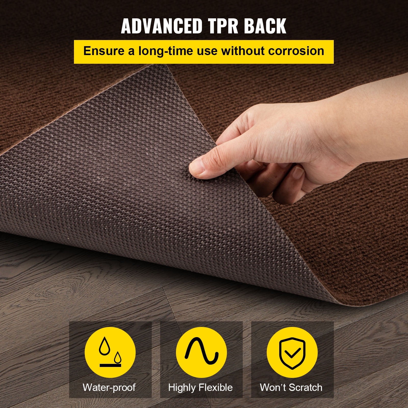 VEVOR Brand Boat Carpet 6x23' Indoor Outdoor Marine Carpet Rug - Size Optional - 32 oz. Waterproof Patio Anti-slide Rug, Dark Brown