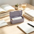 thumbnail image 2 of Beautynvta Pencil Box, Plastic Pencil Case Crayon Box, Portable Pencil Organizer, Plastic Containers with Lid, Stackable Storage Boxes for Stationery, Office Supplies, 7.48"x3.74"x2.36", Purple, 2 of 6