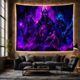 thumbnail image 6 of Menacing Skeletal Figures with Figure Towering Skeleton Wearing, Spooky Gothic for Gothic Decor Fans, Dark Art Decor, Halloween Gift, Tapestry Wall Hanging for Bedroom and Dorm, 6 of 7