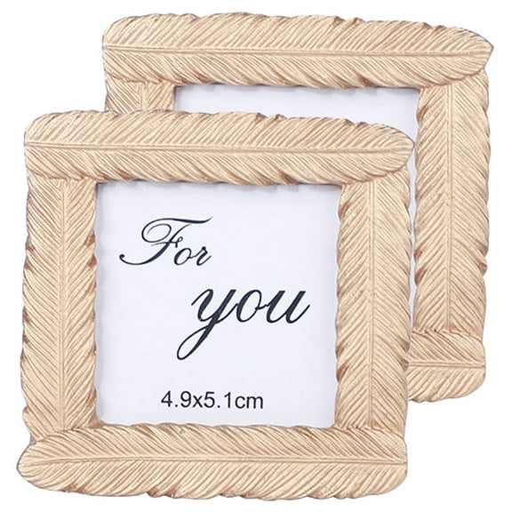 2 Pcs Tabletop Wedding Photo Frame Mini Picture Frames 3x3 inches Mini Picture Frames Bulk Photo Folder Square Small Photo Frame Resin