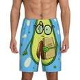 thumbnail image 3 of Lsque Avocado with Glasses Mens Sleep Pajama Shorts,Short Pajama Pants, Cotton Ultra-Soft Knit-X-Large, 3 of 9