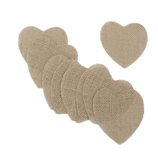 MERRYHAPY 10Ud Piezas De Hessian Burlap Corazón Para Decorar Bodas Y Manualidades Elegantes