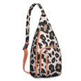 thumbnail image 1 of Fashion Leopard Sling Backpack - Runway-Inspired Print, Lightweight Durable Shoulder Bag, 1 of 4