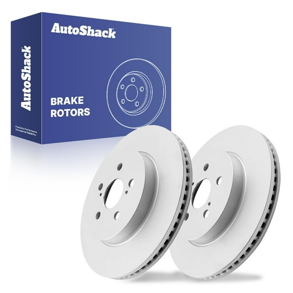 AutoShack Front Vented Coated Brake Rotors 2-PC Set Replacement for 2019-2025 Toyota Corolla 2019-2022 Toyota Prius Prime ArmorStop 11.14" (283 mm)
