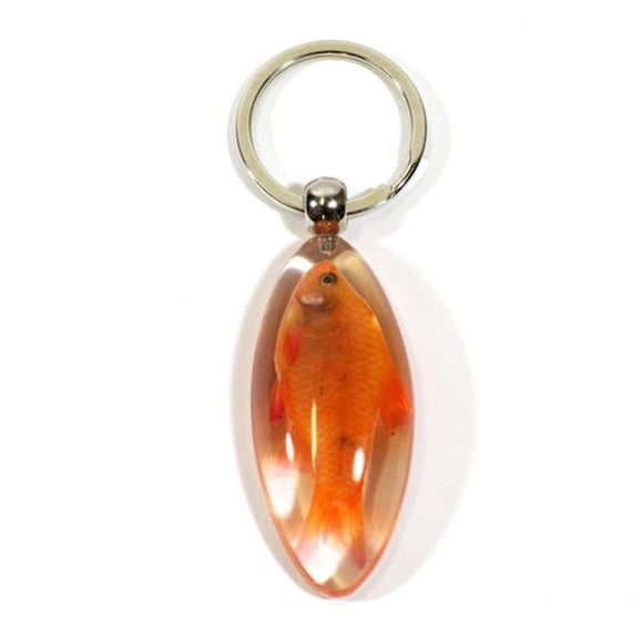 Ed Speldy East Company FIK105 Real Bug Guppy Fish Key Chain - Clear, Oval