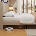 thumbnail image 4 of Queen Size Bed Frame, Upholstered Platform Bed with Charging Stations, Noise-Free, No Box Spring Needed, Easy Assembly, Beige, 4 of 9