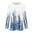 thumbnail image 5 of BDPORKAS Petite Tops for Women Long Sleeve Cotton Shirts for Women Round Neck Long Sleeve Tops for Women Floral Blouses Tunic Tops for Women, 5 of 5