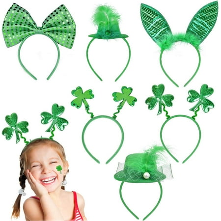 6 Pcs St. Patrick's Day Decorations Set Irish Headband - One Size Fits All for St. Patrick's Day Accessories, Party Favors for Kids F-292