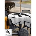 thumbnail image 5 of Outdoor Tablecloths with Umbrella Hole & Zipper, Hockey 60x60 Inch Square Tablecloths, Modern Funny Minimalist Sports Geometric Waterproof Table Cloth, Patio/Pool/Picnic Table Covers, 5 of 8