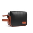 thumbnail image 1 of Pearl Angeli Travel Makeup Bag Small Toiletry Bag Waterproof Cosmetic Bag PU Leather Dopp Kit Portable Shaving Bag(Black), 1 of 7