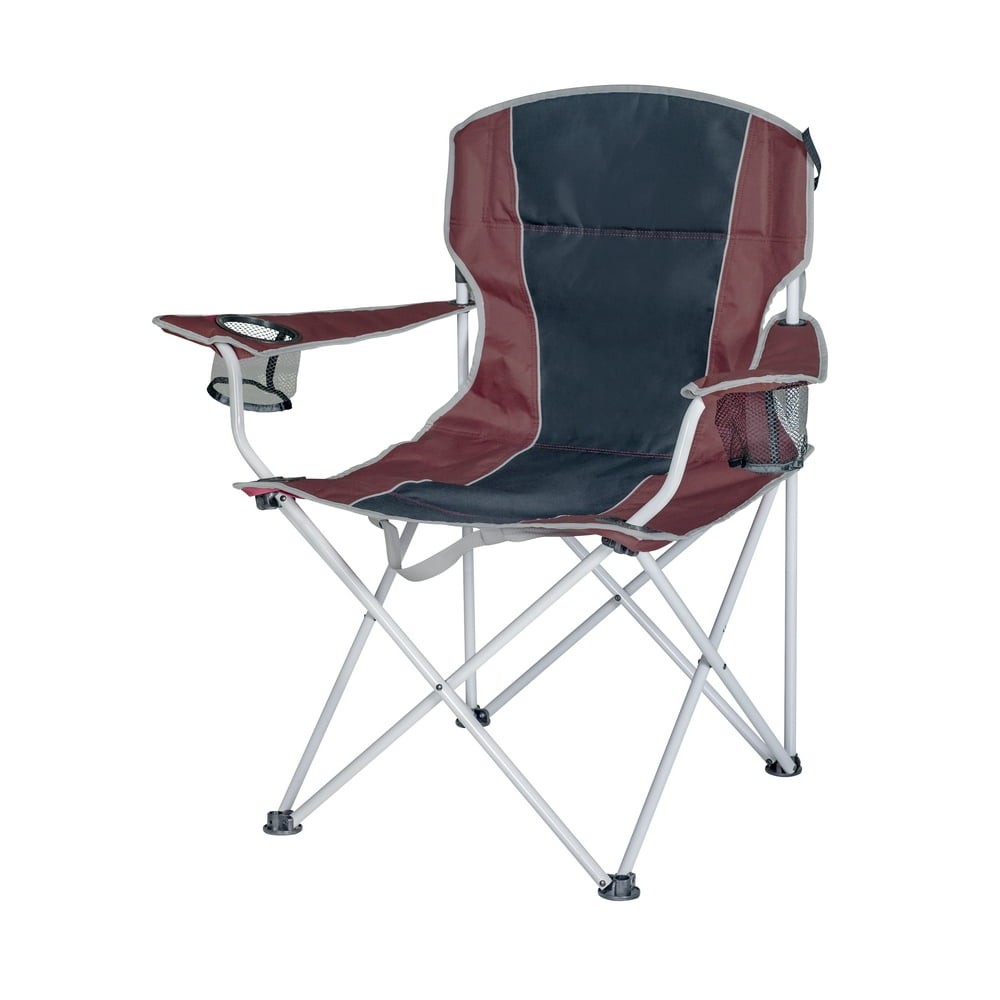 Ozark Trail Oversized Quad Chair with Cup Holders Red Balm Walmart