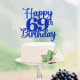 thumbnail image 3 of Decoración para tartas Kaoenla con purpurina para fiesta de cumpleaños número 69, color azul, 3 of 8