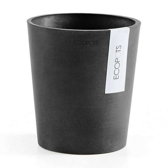 Ecopots Morinda Durable Modern Round Indoor/Outdoor Recycled Based Composite Orchid Flower Planter, Dark Grey, 5.5"