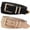 Black+Khaki, variant on JASGOOD 2 Pack Suede Belts for Women Fashion Ladies Casual Waist Belt with Gold Buckle