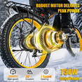 thumbnail image 3 of EOEOTWO E01 Electric Bike for Adults,48V 15Ah Removable Battery 60Miles Longe Range, Fast Cruiser Ebike, 26'' Fat Tire All-Terrain Mountain Ebike with LED Display UL2849, 3 of 16