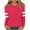 Hot Pink, variant on Darzheoy Womens Tops Hoodless Round Neck Casual Loose Pullover Sweatshirts Lightweight Solid Color Stripped Fall Winter Long Sleeve Blouses