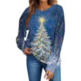 thumbnail image 5 of Purcolt Women's Christmas Sweatshirt Casual Crew Neck Loose Fit Long Sleeve Pullover Tops Ladies Fall Fashion Comfort Sweaters Outfits, 5 of 7