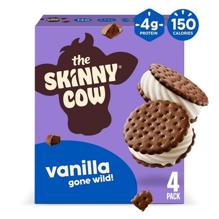 Skinny Cow Vanilla Gone Wild! Light Ice Cream Sandwiches, 4 Count