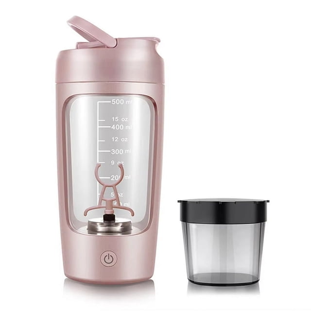 Botella Mezcladora de Proteínas Eléctrica, Portátil, Recargable, 1200 MAh, Mezcladora Automática, Mezcladora, Color Rosa