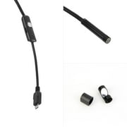 T-Mack Upgrade Waterproof HD 2M/7mm Endoscope Lens Rigid Cable Mini USB Inspection Camera Snake Tube with 6 LED Lights Borescope for Phone PC, black