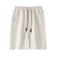 thumbnail image 3 of Men's Drawstring Elastic Waist Shorts, Casual Joggers, Polyester Quick Dry Lightweight, Summer Fishing, Beach Hiking, Activewear Essentials | JASKFLY,Beige L, 3 of 8